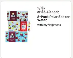 Walgreens 8-Pack Polar Seltzer Water offer