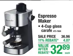 Menards Espresso Maker offer