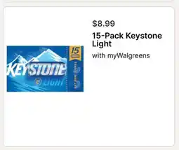 Walgreens 15-Pack Keystone Light offer