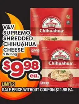 Torres Supermercado V&V SUPREMO SHREDDED CHIHUAHUA CHEESE offer