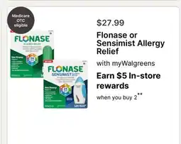 Walgreens Flonase or Sensimist Allergy Relief offer