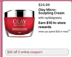 Walgreens Olay Micro-Sculpting Cream offer