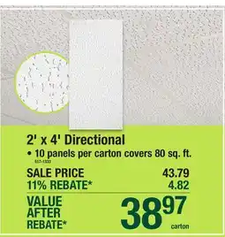 Menards 2' x 4' Directional offer