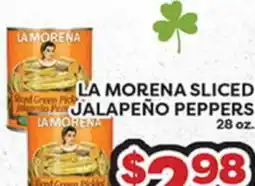 Torres Supermercado LA MORENA SLICED JALAPEÑO PEPPERS offer