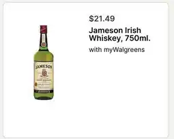 Walgreens Jameson Irish Whiskey, 750ml offer