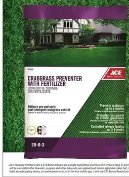Ace Hardware Ace Crabgrass Preventer with Fertilizer offer