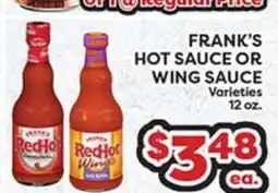 Torres Supermercado FRANK'S HOT SAUCE OR WING SAUCE offer