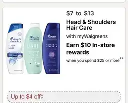 Walgreens Head & Shoulders Hair Care offer