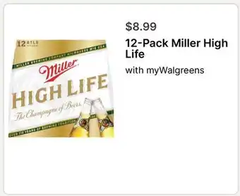 Walgreens 12-Pack Miller High Life offer