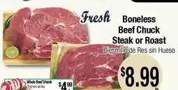 Big Saver Foods BONELESS BEEF CHUCK STEAK OR ROAST offer