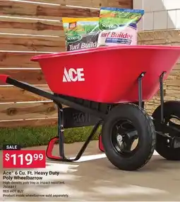 Ace Hardware Ace 6 Cu. Ft. Heavy Duty Poly Wheelbarrow offer