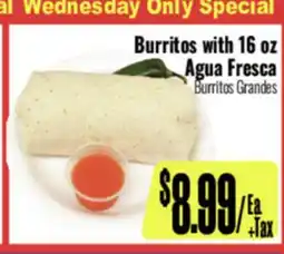 R Ranch Markets Burritos with 16 oz Agua Fresca offer