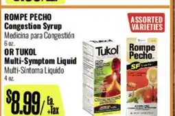 R Ranch Markets ROMPE PECHO Congestion Syrup OR TUKOL Multi-Symptom Liquid offer