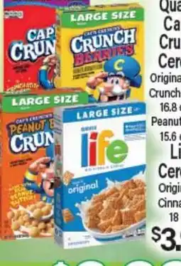 Angelo Caputo's Fresh Market Quaker Cap'N Crunch Cereal offer