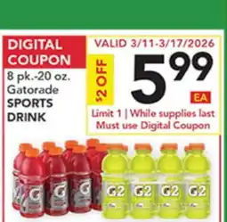 Pete's Fresh Market 8 pk.-20 oz. Gatorade SPORTS DRINK offer