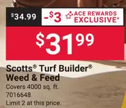 Ace Hardware Scotts Turf Builder Weed & Feed offer