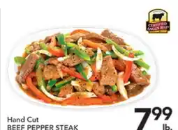 Pete's Fresh Market Hand Cut BEEF PEPPER STEAK offer