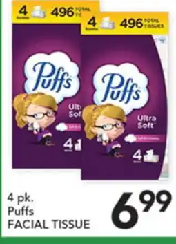 Pete's Fresh Market 4 pk. Puffs FACIAL TISSUE offer
