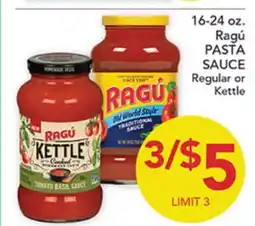 Pete's Fresh Market 16-24 oz. Ragú PASTA SAUCE offer