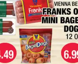 Carnicerias Jimenez VIENNA BEF FRANKS OR MINI BAGEL DOGS offer