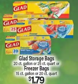 Angelo Caputo's Fresh Market Glad Storage Bags 20 ct. gallon or 25 ct. quart or Freezer Bags 15 ct. gallon or 20 ct. quart offer