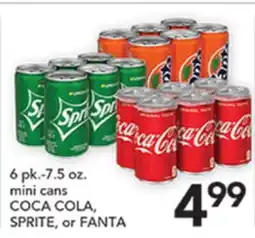 Pete's Fresh Market 6 pk.-7.5 oz. mini cans COCA COLA, SPRITE, or FANTA offer