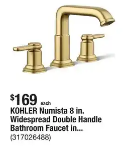 The Home Depot KOHLER Numista 8 in. Widespread Double Handle Bathroom Faucet in Vibrant Brushed Moderne Brass offer