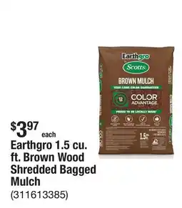 The Home Depot Earthgro 1.5 cu. ft. Brown Wood Shredded Bagged Mulch offer