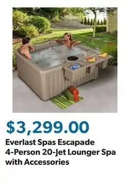 Sam's Club Everlast Spas Escapade 4-Person 20-Jet Lounger Spa with Accessories offer