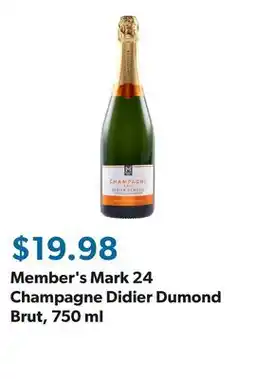 Sam's Club Member's Mark 24 Champagne Didier Dumond Brut offer