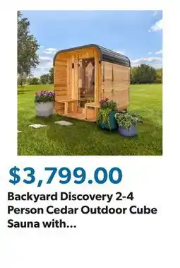 Sam's Club Backyard Discovery 2-4 Person Cedar Outdoor Cube Sauna with Electric Heater & Porch offer