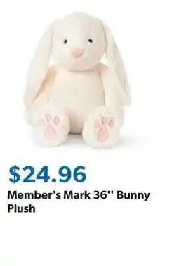 Sam's Club Member's Mark 36'' Bunny Plush offer