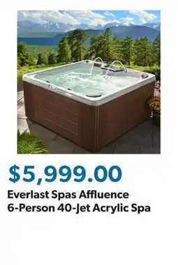 Sam's Club Everlast Spas Affluence 6-Person 40-Jet Acrylic Spa offer