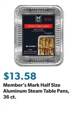 Sam's Club Member's Mark Half Size Aluminum Steam Table Pans, 36 ct offer