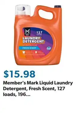 Sam's Club Member's Mark Liquid Laundry Detergent, Fresh Scent, 127 loads, 196 fl. oz offer