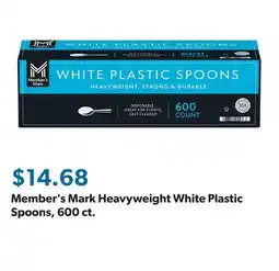 Sam's Club Member's Mark Heavyweight White Plastic Spoons, 600 ct offer