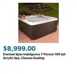 Sam's Club Everlast Spas Indulgence 7-Person 100-Jet Acrylic Spa, Choose Seating offer