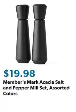 Sam's Club Member's Mark Acacia Salt and Pepper Mill Set, Assorted Colors offer
