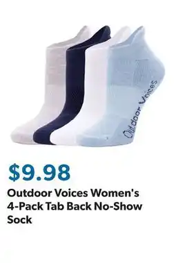 Sam's Club Outdoor Voices Women's 4-Pack Tab Back No-Show Sock offer