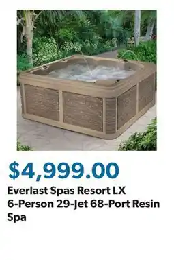 Sam's Club Everlast Spas Resort LX 6-Person 29-Jet 68-Port Resin Spa offer
