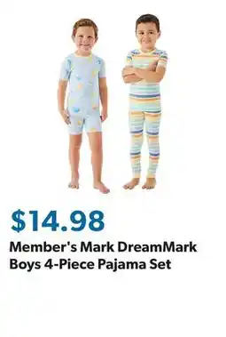 Sam's Club Member's Mark DreamMark Boys 4-Piece Pajama Set offer