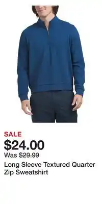 TJ Maxx Long Sleeve Textured Quarter Zip Sweatshirt offer