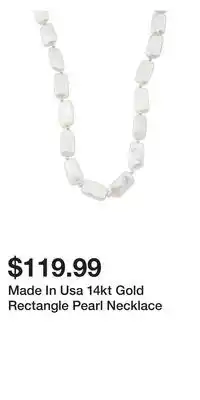 TJ Maxx Made In Usa 14kt Gold Rectangle Pearl Necklace offer