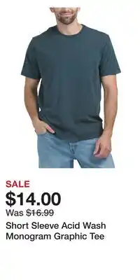 TJ Maxx Short Sleeve Acid Wash Monogram Graphic Tee offer