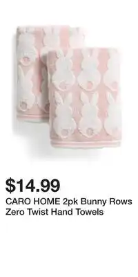 TJ Maxx CARO HOME 2pk Bunny Rows Zero Twist Hand Towels offer