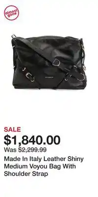 TJ Maxx Made In Italy Leather Shiny Medium Voyou Bag With Shoulder Strap offer