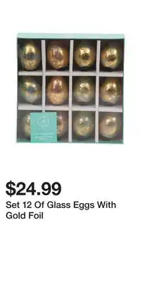TJ Maxx Set 12 Of Glass Eggs With Gold Foil offer