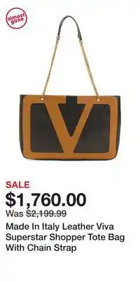 TJ Maxx Made In Italy Leather Viva Superstar Shopper Tote Bag With Chain Strap offer