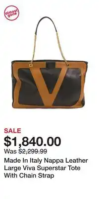 TJ Maxx Made In Italy Nappa Leather Large Viva Superstar Tote With Chain Strap offer