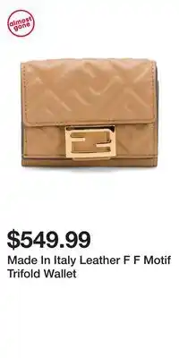 TJ Maxx Made In Italy Leather F F Motif Trifold Wallet offer